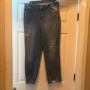Maurices Women's Straight Leg Jeans - Classic Blue Size 12 Distressed